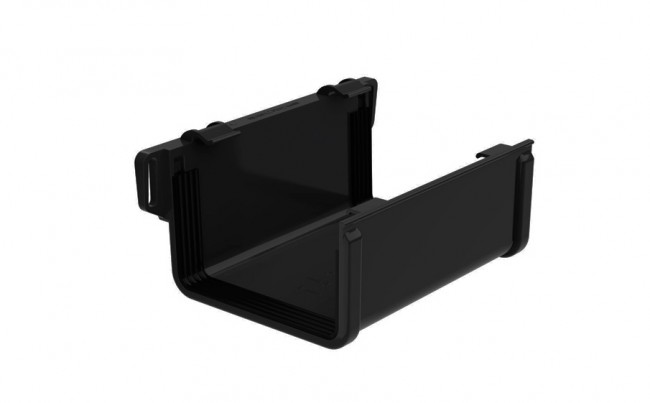 Соединитель желоба GALECO система PVC2 ПВХ черный RAL 9005 D 124 мм