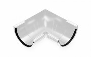Угол желоба внутренний GALECO система PVC (ПВХ) полукруглый белый RAL 9010 90 градусов D 124 мм Угол желоба внутренний GALECO система PVC (ПВХ) полукруглый белый RAL 9010 90 градусов D 124 мм