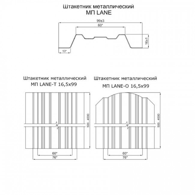 Штакетник металлический МП LАNE-O 16,5х99 (AGNETA-20-Copper\Copper-0.5)  Штакетник металлический МП LАNE-O 16,5х99 (AGNETA-20-Copper\Copper-0.5)