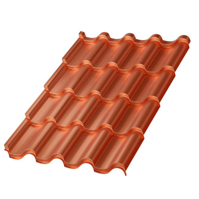Металлочерепица МП Монтерроса-S (AGNETA-20-Copper\Copper-0.5)