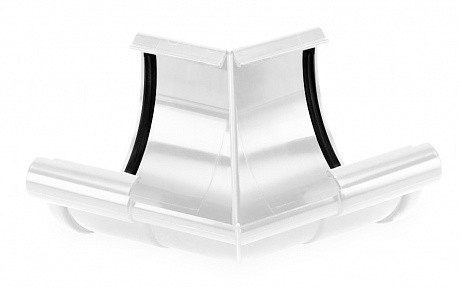 Угол желоба наружный регулируемый GALECO система PVC (ПВХ) белый RAL 9010 90-150 градусов D 152 (130) мм 2